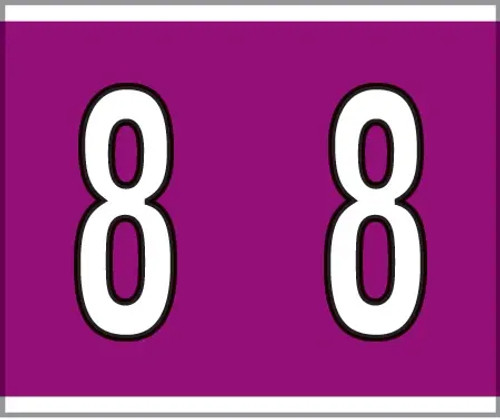 0-9 Labels Kardex Compatible
1-1/4" '8' VIOLET - 500/Box 0-9 Labels Kardex Compatible
1-1/4" '8' VIOLET - 500/Box