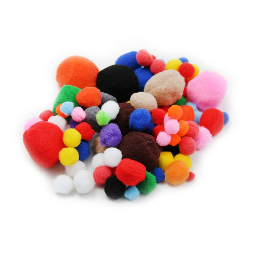 Creative Arts Pom-Poms, Assorted Sizes/Colors, Bag of 100 Creative Arts Pom-Poms, Assorted Sizes/Colors, Bag of 100
