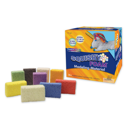 Squishy Foam, 9 Assorted Colors, 0. 35 oz. Per Piece, 36 Pieces