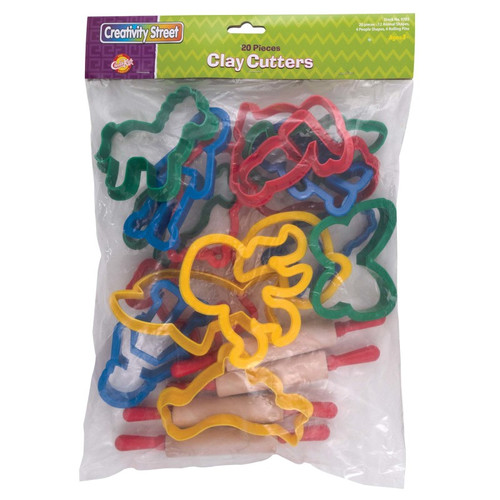 Jumbo Dough & Clay Cutter Set with Rolling Pin, Assorted Shapes, Appro.'', 20 Pieces