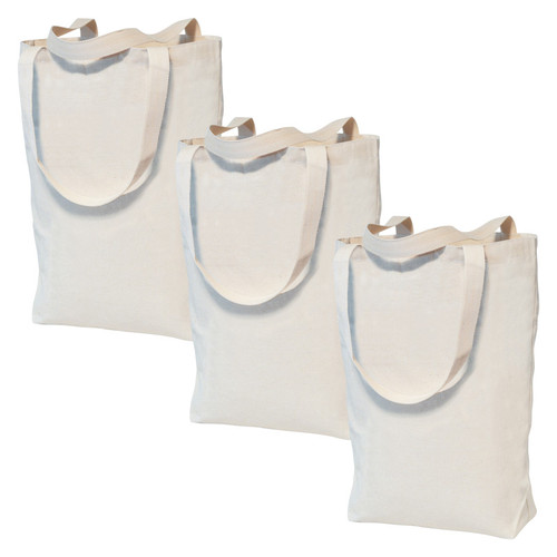 Tote Bags, Large Canvas, 11'' x 14'' x 4'', Pack of 3 Tote Bags, Large Canvas, 11'' x 14'' x 4'', Pack of 3