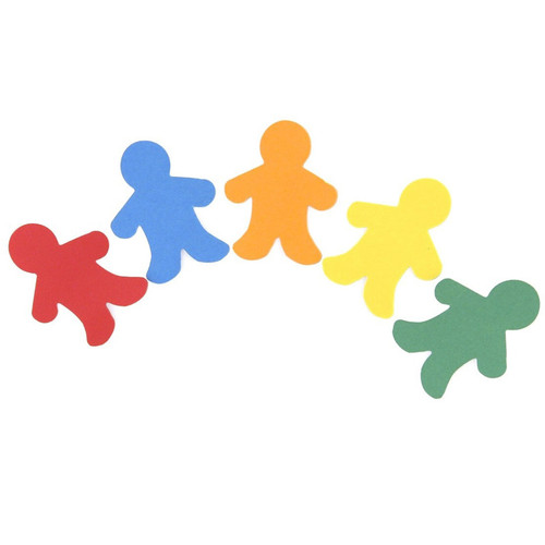 Mini 2'' People, Card Stock, 12 Assorted Colors, Pack of 100
