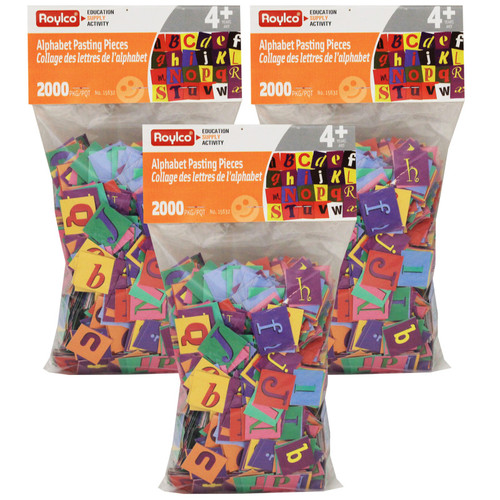 Alphabet Pasting Pieces, 2000 Per Pack, 3 Packs Alphabet Pasting Pieces, 2000 Per Pack, 3 Packs