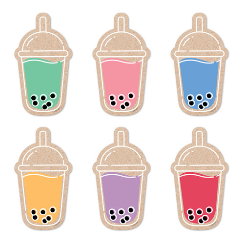 Krafty Pop! Boba Cups 6'' Designer Cut-Outs, Pack of 36