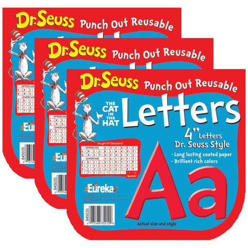 Dr. Seuss Red Deco 4'' Letters, 217 Per Pack, 3 Packs