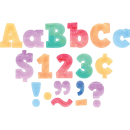 Watercolor Bold Block 4'' Letters Combo Pack