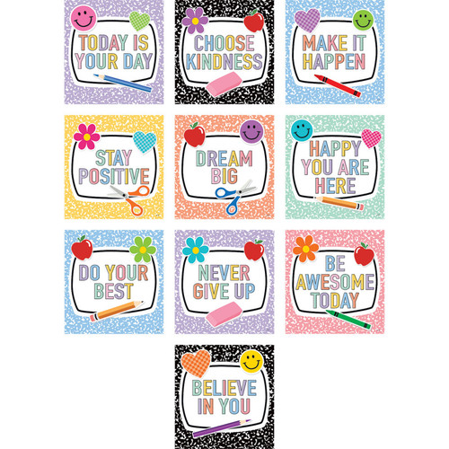 Cool for School Positive Sayings Accents, Pack of 30