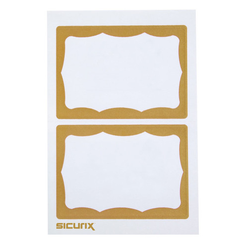 Adhesive Badges, Gold Border, Pack of 100