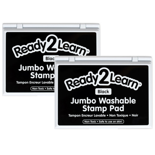 Jumbo Washable Stamp Pad - Black - .2''L x .1''W - Pack of 2