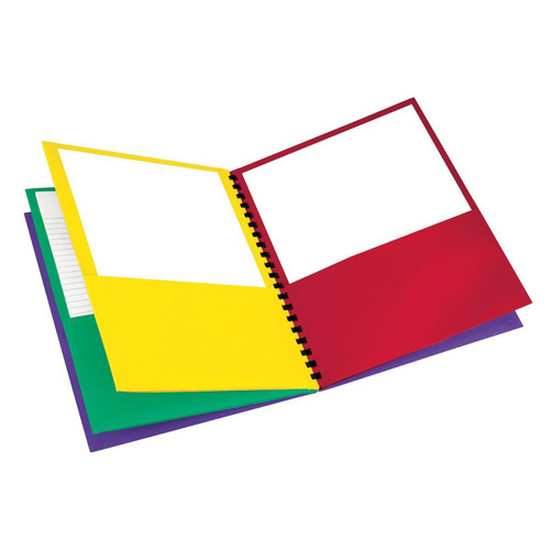 Paper 8-Pocket Folders, Letter Size, Assorted Colors