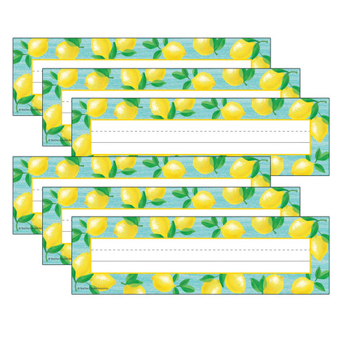 Lemon Zest Flat Name Plates, 1.5'' x .5'', 36 Per Pack, 6 Packs