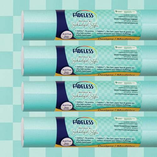 Schoolgirl Style Bulletin Board Paper, 48'' x 12', Daydream, 4 Rolls