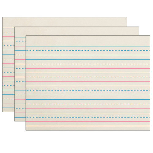 Newsprint Handwriting Paper, Dotted Midline, Grade K, 3/4'' x 3/8'' x 3/8'' Ruled Long, 10-1/2'' x 8'', 500 Sheets Per Pack, 3 Packs