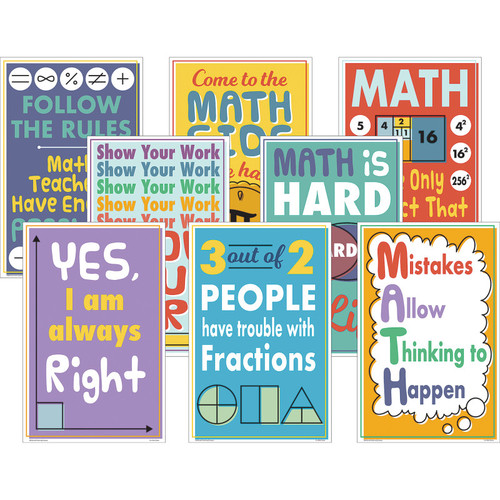 Math Fun Charts, Set of 8 Math Fun Charts, Set of 8