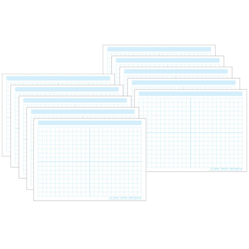 Smart Poly PosterMat Pals Space Savers, 13'' x 9-1/2'', 1/2'' grid Blocks 468 Blocks, Pack of 10