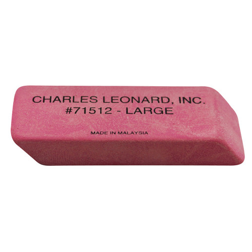 Natural Rubber Pink Wedge Erasers, Large, Box of 12 Natural Rubber Pink Wedge Erasers, Large, Box of 12