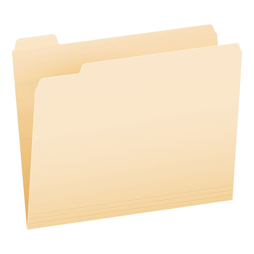 Essentials Manila File Folders, Letter Size, 1/5 Cut, 100 Per Box