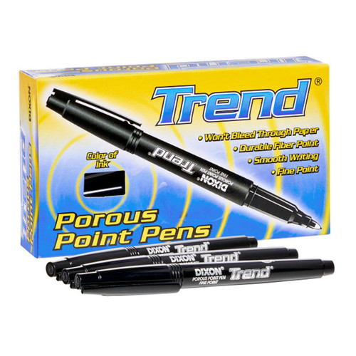 Trend Porous Point Pens, 12 Count, Black Trend Porous Point Pens, 12 Count, Black