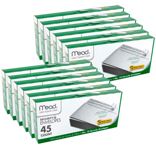 Press-It Seal-It Security Envelopes, #10, 45 Per Box, 12 Boxes Press-It Seal-It Security Envelopes, #10, 45 Per Box, 12 Boxes