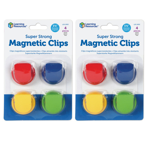 Super Strong Magnetic Clips, 1 1/2'' Diameter, 4 Per Pack, 2 Packs Super Strong Magnetic Clips, 1 1/2'' Diameter, 4 Per Pack, 2 Packs