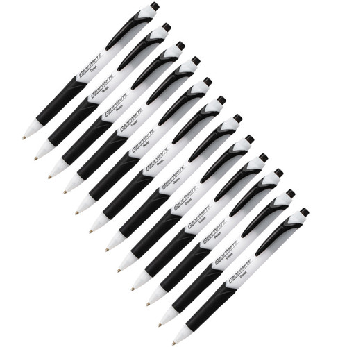 GlideWrite Ballpoint Pen with TechniFlo Ink, (.0mm) Medium Line, Black, 1 Dozen