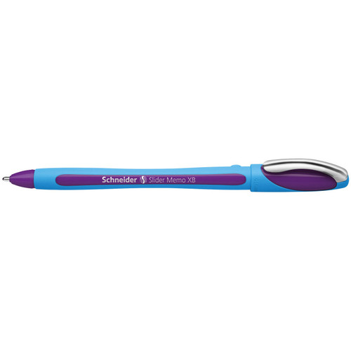 Slider Memo XB Ballpoint Pen, .4 mm, Violet Ink, Box of 10 Pens