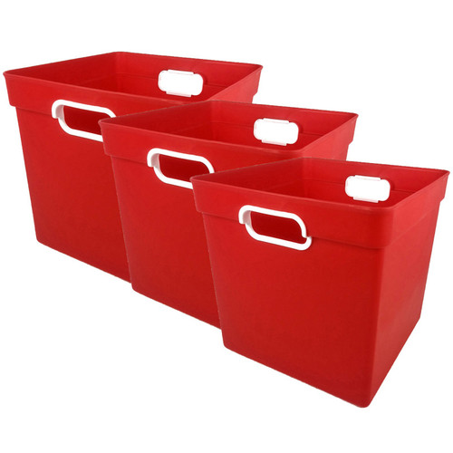 Cube Bin, Red, Pack of 3 Cube Bin, Red, Pack of 3