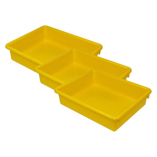 Stowaway 3'' Letter Tray no Lid, Yellow, Pack of 3