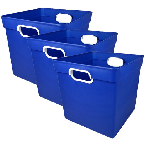 Cube Bin, Blue, Pack of 3 Cube Bin, Blue, Pack of 3