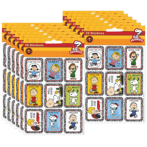 Peanuts Motivational Sticker, 36 Per Pack, 12 Packs Peanuts Motivational Sticker, 36 Per Pack, 12 Packs