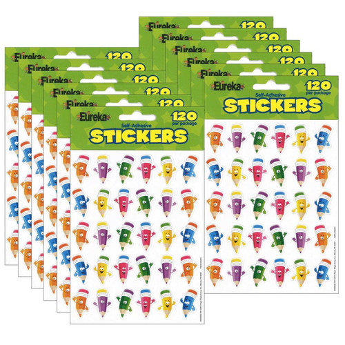 Pencil Smiley Faces Theme Stickers, 120 Per Pack, 12 Packs Pencil Smiley Faces Theme Stickers, 120 Per Pack, 12 Packs