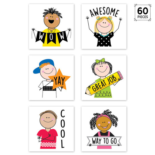 Stick Kids Rewards Stickers, 1-1/2'', Pack of 60