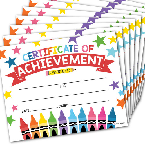 Colorful Crayons Award Certificates of Achievement for Students, Set of 25 Colorful Crayons Award Certificates of Achievement for Students, Set of 25