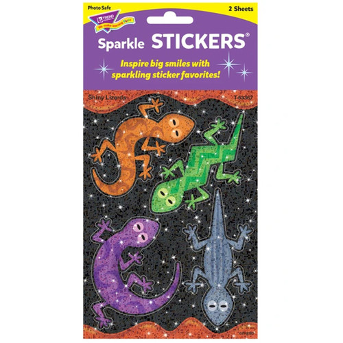 Shiny Lizards Large Sparkle Stickers, 8 c