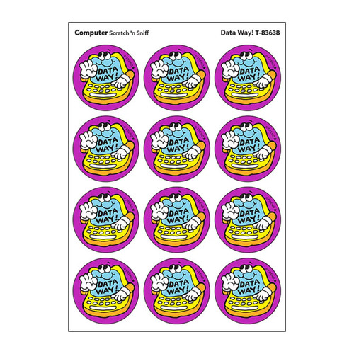 Data Way!/Computer scent Retro Scratch 'n Sniff Stinky Stickers, 24 c