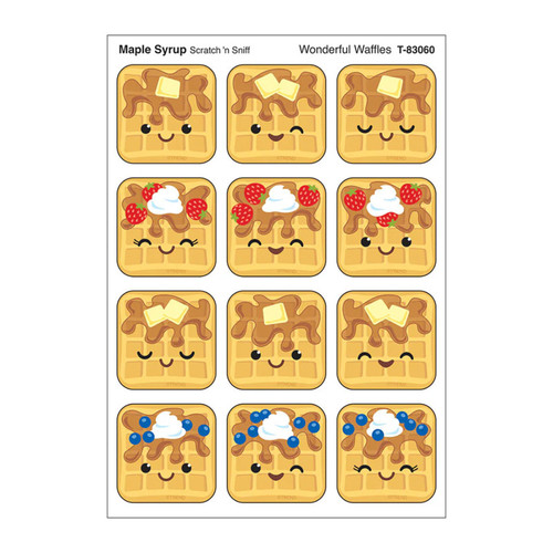 Wonderful Waffles, Maple Syrup Scent Scratch 'n Sniff Stinky Stickers, Pack of 48