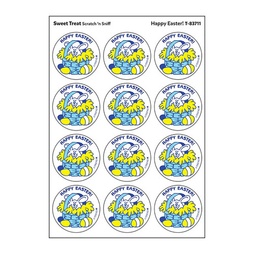 Happy Easter!/Sweet Treat scent Retro Scratch 'n Sniff Stinky Stickers, 24 c