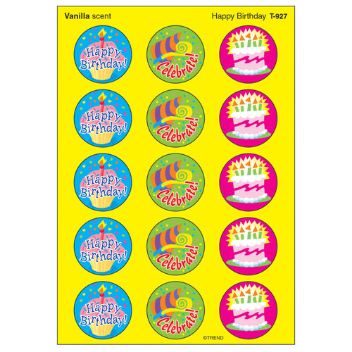Happy Birthday/Vanilla Stinky Stickers, 60 c
