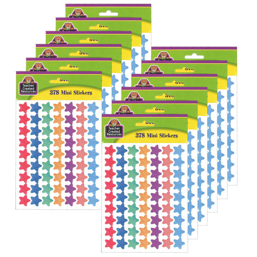 Watercolor Stars Mini Stickers, 378 Per Pack, 12 Packs Watercolor Stars Mini Stickers, 378 Per Pack, 12 Packs