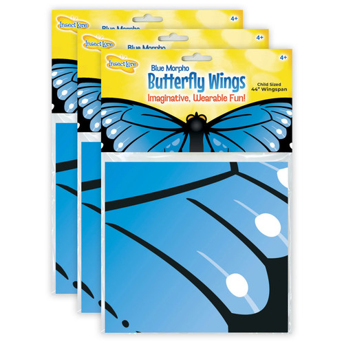 Dress-Up Morpho Butterfly Wings, Blue, Pack of 3 Dress-Up Morpho Butterfly Wings, Blue, Pack of 3