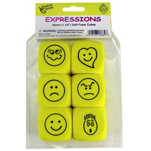 Foam Expressions Dice, Set of 6 Foam Expressions Dice, Set of 6