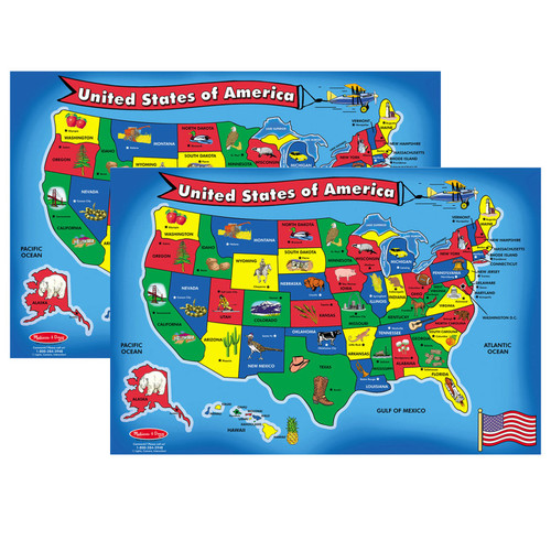 ...United States) Map Floor Puzzle - 51 Pieces, Pack of 2