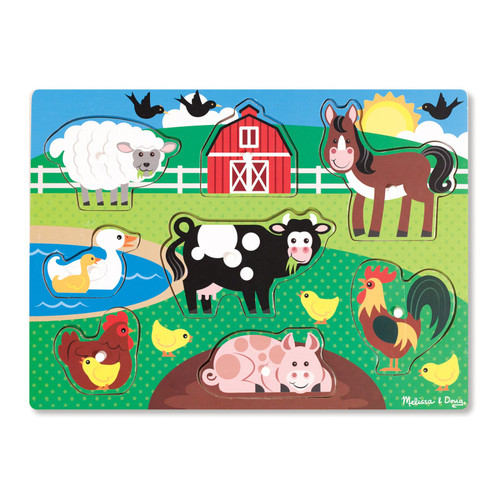 Farm Peg Puzzle, 8 Pieces Farm Peg Puzzle, 8 Pieces