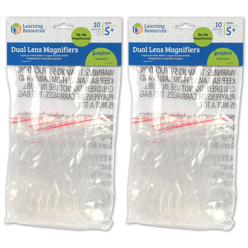Dual Lens Magnifiers, 10 Per Pack, 2 Packs Dual Lens Magnifiers, 10 Per Pack, 2 Packs