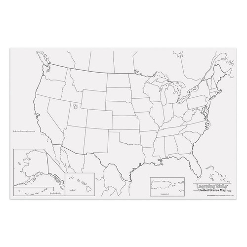 Learning Walls, United States Map, 48'' x 72'', 1 Piece
