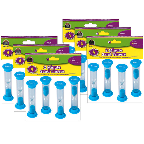 Sand Timers, Small, 2 Minute, 4 Per Pack, 6 Packs Sand Timers, Small, 2 Minute, 4 Per Pack, 6 Packs