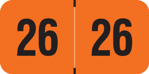 Smead Compatible 2026 Yearband Label - ETYJ Series -500/Roll - Orange/Black - 3/4" H X 1-1/2" W Smead Compatible 2026 Yearband Label - ETYJ Series -500/Roll - Orange/Black - 3/4" H X 1-1/2" W