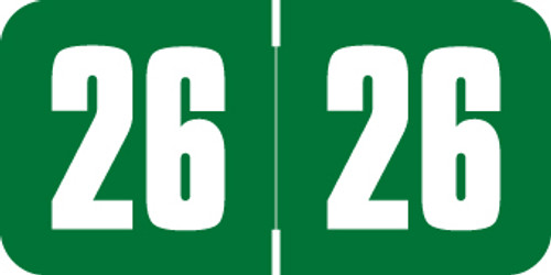 2026 Safeguard Yearband Label - Green/White - SGYM Series - Laminated - 3/4" H X 1-1/2" W - 500/Roll