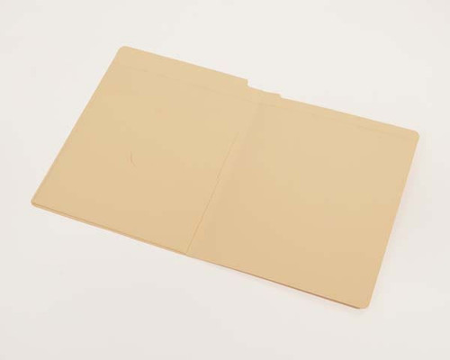 Manila Letter Size Reinforced End Tab Folder with Double Pocket on Inside Back Upside Down at Top - 2B Fastener in position 6 - 14 pt Manila Stock - 50/Box Manila Letter Size Reinforced End Tab Folder with Double Pocket on Inside Back Upside Down at Top - 2B Fastener in position 6 - 14 pt Manila Stock - 50/Box