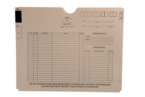 Medical Folder X-Ray Jacket - Heavyweight Without Pocket -  11 pt. Manila Stock -  Size 14 1/2 X 18 1/4 - 100/Carton